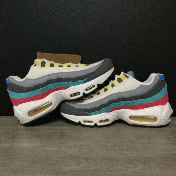 Nike Air Max 95 SE Sprung Grey Blue Pink Shoes DN4371-001 Youth 5Y Boys Girls - Picture 4 of 9